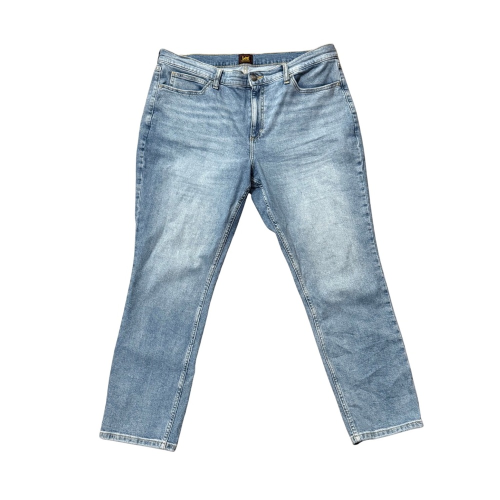 Lee Blue Regular Denim Jeans with Brass Button Size 16 Women’s Pants